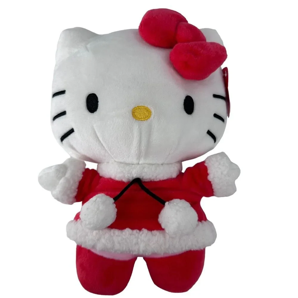 2 Sanrio HELLO KITTY Dressed For Christmas In‎ Red Plush Stuffed Animals